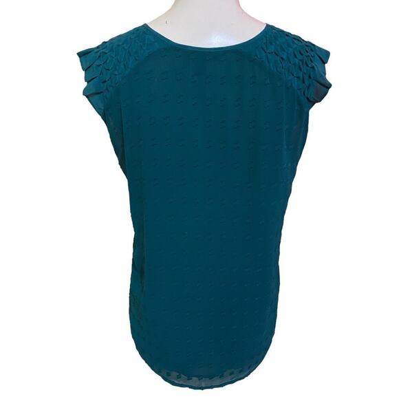 J Crew Cap Sleeve Green Blouse Size 6 - Picture 4 of 7